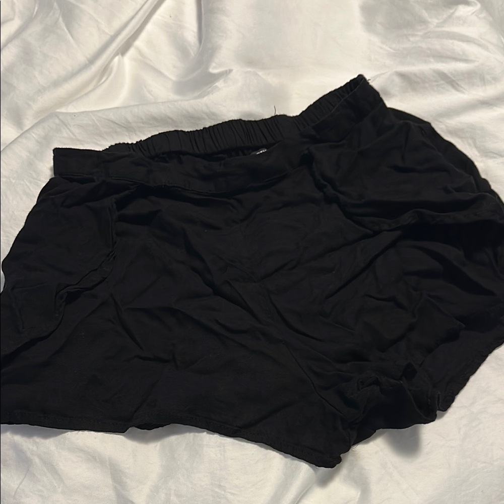 Nasty Gal Black Elastic Waist Shorts